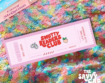 Spicy Romance Bookmark: Smut Book Club Ticket (PDF + JPEG)