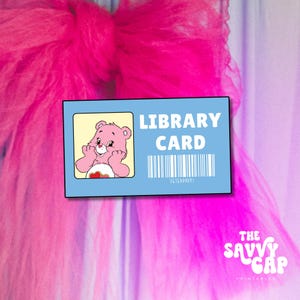 Signet pour carte bibliothèque Ours amoureux • Nostalgie des années 80 • Saint-Valentin • Cadeau rat de bibliothèque • Signet imprimable • Accessoires de lecture