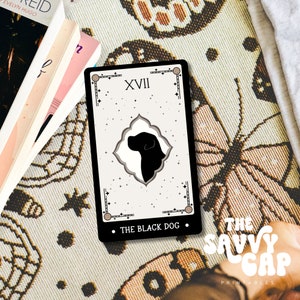 Marcador de cartas de tarô The Black Dog • TTPD • Departamento de Poetas Torturados • Marcador para impressão • Swifties • Presentes para leitores • Estudioso