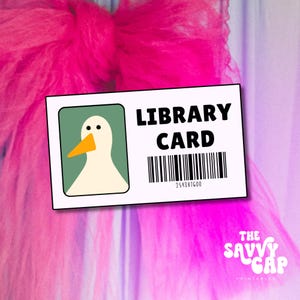 Goose Library Card Bookmark: Bookworm Stocking Stuffer (Printable PDF)