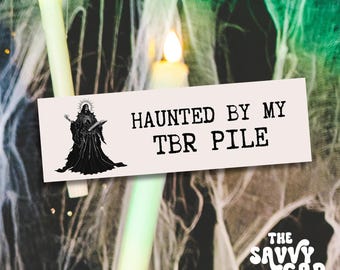 Spooky Season Bookmark: Haunted TBR Pile, Book Lover Gift (Printable)