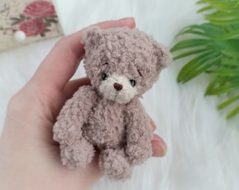 Taschen-Plüsch-Teddybär-Spielzeug. Weiches niedliches Minibärchen. Puppe Haustier. Stofftier / Miniatur. Geschenk für Freunde. Geburtstag, Weihnachten, Neujahr Geschenk.