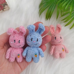 Tiny bunny, friend for Blythe doll. Stuffed plush funny bunny. Small collectible plush. Mini cute animal. Birthday, New Year, Christmas gift