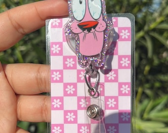 Cowarly dog badge reel, badge reel for nurse, badge reel, teacher badge reel, ITTech, cute badge reel