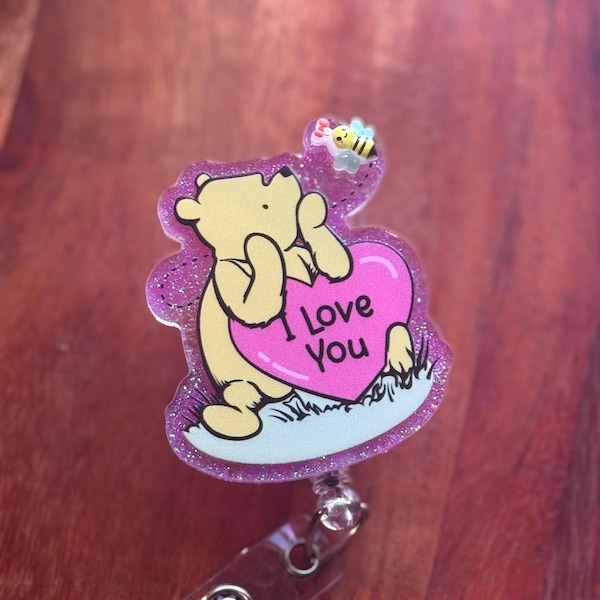 Cute Winnie the Pooh / badge reel, badge reel for nurse, badge reel, teacher badge reel, ITTech, cute badge reel