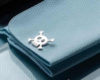 Sterling Silver Skull Cufflinks: Edgy Groomsmen Gift