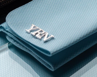 Sterling Silver Letter Cufflinks: Engraved Wedding Groomsmen Gift