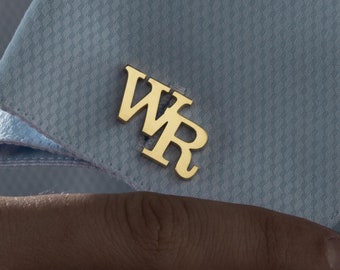 18k Gold Plated Letter Cufflinks: Personalized Wedding Jewelry