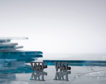 Sterling Silver Initial Cufflinks: Personalized Wedding Groomsmen Gift