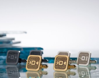 Square Initial Cufflinks: Personalized Wedding Groomsmen Gift