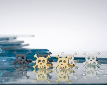 Silver Skull Cufflinks: Edgy Groomsmen Gift