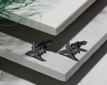 Sterling Silver Aeroplane Cufflinks: Aviation Gift for Him