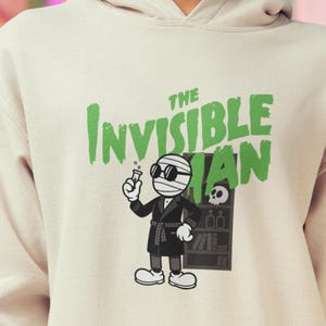 Rubber Hose Invisible Man Art Print – 1930s Vintage Cartoon Horror Poster, Classic Monster Parody Wall Decor