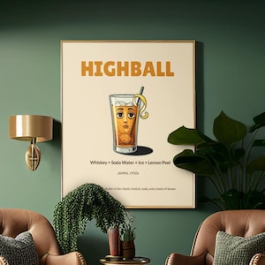 Póster de cóctel estilo manguera de goma - Liquid Legends - Whisky japonés