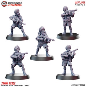 Kyoushuneko Miniatures - Sikh WW2 Infantry SMG Team x5 Pack