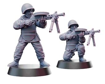 Miniatures Kyoushuneko - Pack de 2 équipes de LMG soviétiques de la Seconde Guerre mondiale
