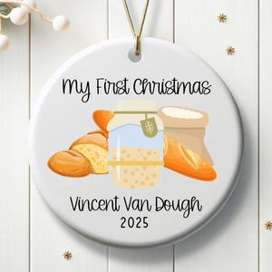Custom Name Sourdough Ornament Gift for Bakers Personalized Sourdough Starter Ornament