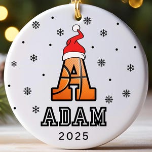 Custom Basketball Ornament Personalized Sports Gift for Basketball Christmas Ornament for Basketball Player