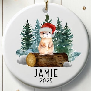 Personalized Christmas Otter Ornament Gift for Christmas Woodland Animal Otter Gift