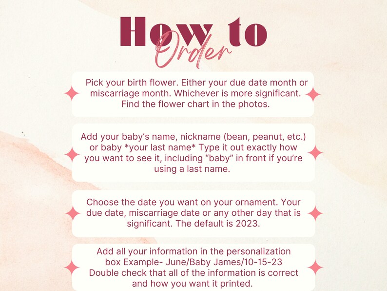 Birth Flower Miscarriage Ornament Gift for Pregnancy Loss Keepsake Gift