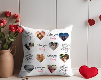 8 Fotokissen | Personalisiertes Kissen | Valentinstag Kissen | Geschenk für Sie | Geschenk für Ihn | Geschenk für Freund | Valentinstag Geschenk | Namenskissen