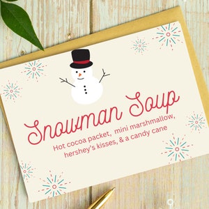 Snowman Soup Label/ classroom party/ office party/ Christmas party/ hot chocolate mix label/ holiday party