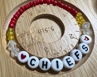 Kansas City Chiefs bracelet stretchy friendship bracelet