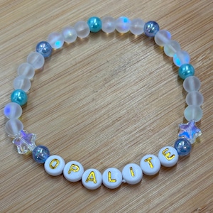 Opalite bracelet Taylor Swift inspired word bracelet mermaid glass