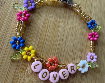 LOVER bracelet, concert inspired braided flower multicolored magnetic bracelet