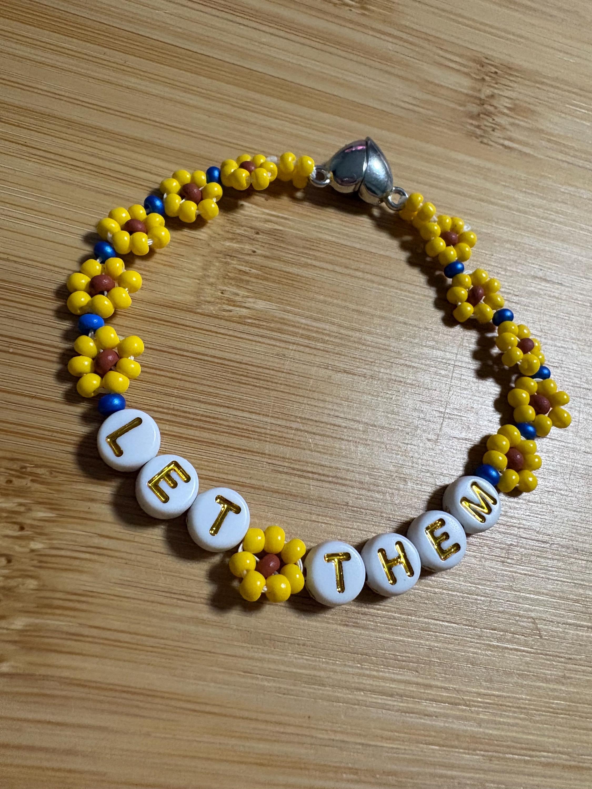 Let Them motivational statement bracelet, mental health, positivity