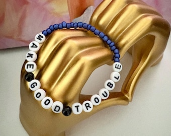 Pulsera Make Good Trouble, pulsera de la amistad de resistencia, John Lewis, BLM