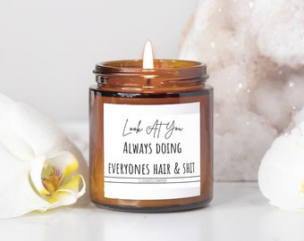 Regalo para estilista, vela para estilista, regalo para propietario de salón, idea de regalo para estilista, regalo de graduación de cosmetología, regalo de Navidad para el cabello