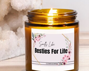 Cadeau voor beste vriend, beste vriend cadeau, Besties cadeau, ruikt naar Besties, beste vriend, kaars voor beste vriend, beste vriend cadeau