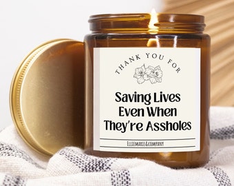 Gift For Nurse,Funny Gift For Nurse,Funny Gift For Therapist,Funny Gift For Medical Assistant,Gift For Doctor,Thank You Candle For Nurse