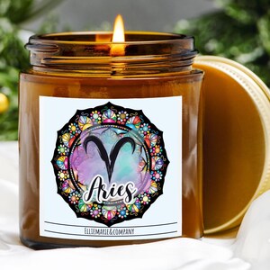Aries Zodiac Candle | Energizing Scent | Hand-Poured | Astrology Gift | Zodiac Candles | Gift With Zodiac Sign| Aries Candle| Gift For Aries