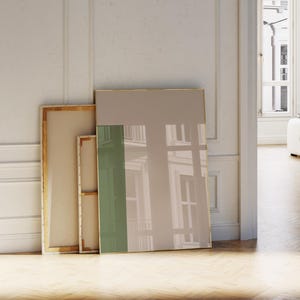Impresión de letras verdes, arte de pared con la letra I, póster con letras del alfabeto verde y beige, arte de letras para niña, impresión minimalista, impresión estética de moda