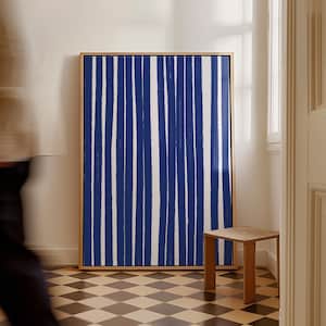 Stripes Wall Art Night Blue Simple Abstract Line Print Organic Line Drawing Vintage Line Art Minimal Line Art Neutral Hand Drawn Poster