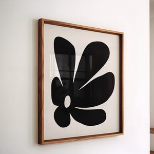 Black Flower Print Abstract Floral Wall Art Botanical Poster Modern Floral Wall Art Digital Floral Download Square Wall Art Hand Drawn Print