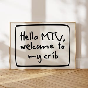 Ciao MTV, benvenuto nella mia culla, stampa casa, stampa accogliente, stampa cucina funky, stampa arredamento appartamento, stampa camera dormitorio, arte murale retrò