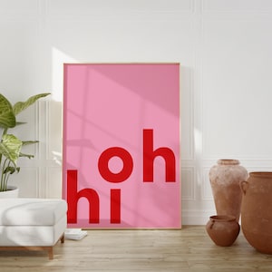 thumbnail image 2 of Orange OH HI Wall Art Poster - Modern Typography Canvas Print 08x12 Inch 2 of 12