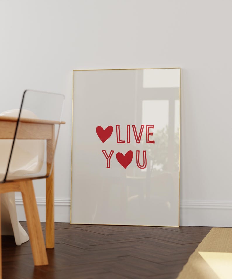 Olive You Print Funny Love Poster Trendy Kitchen Wall Art Modern Printable Art image 4