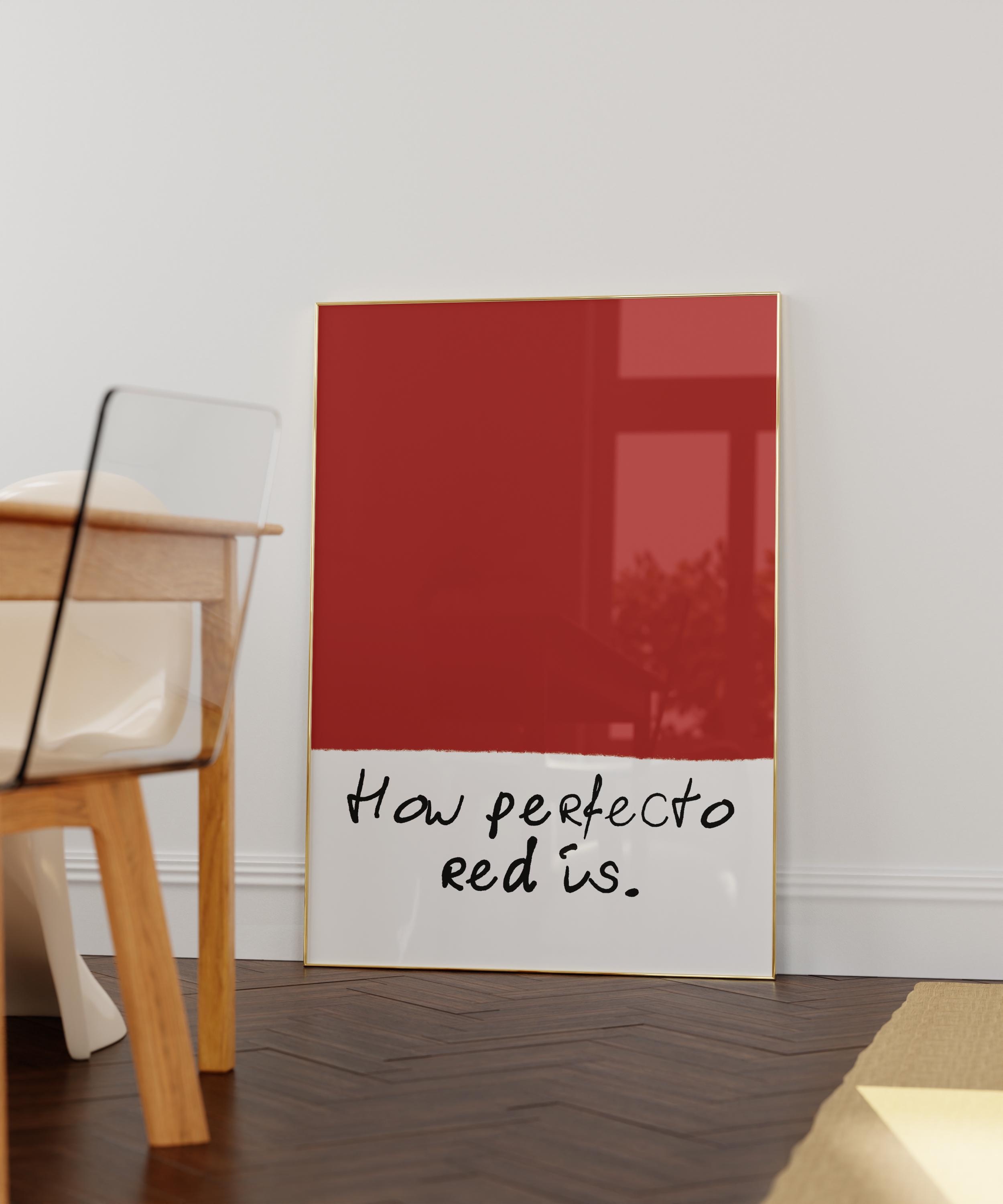 Abstract Red Print Modern Hand Drawn Typography Poster Printable Trendy ...