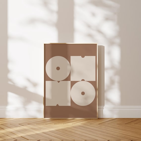 OH NO Poster Beige Brown Bold Typography Print Modern Minimalist Trendy Retro Wall Art