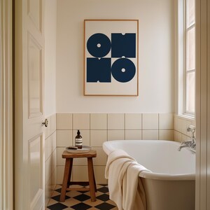 OH NO Poster Navy Blue Retro Typography Print (Digital Download) image 3