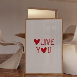 Olive You Print Funny Love Poster Trendy Kitchen Wall Art Modern Printable Art image 3