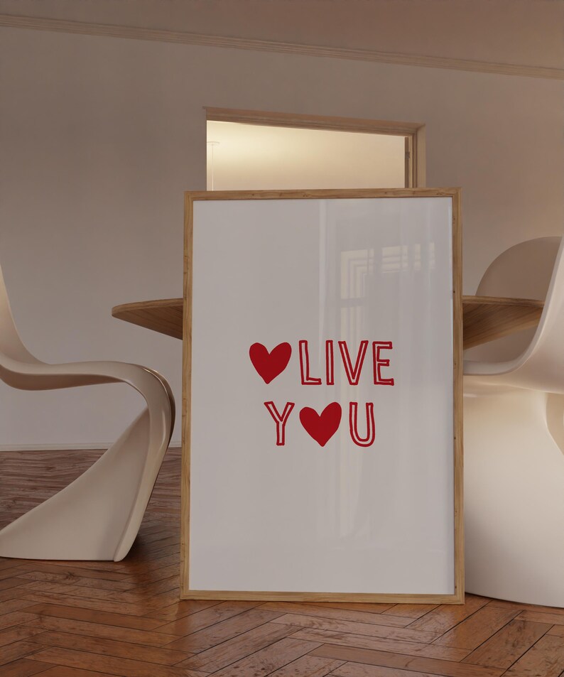 Olive You Print Funny Love Poster Trendy Kitchen Wall Art Modern Printable Art image 3