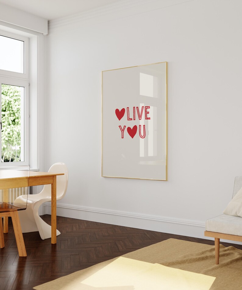 Olive You Print Funny Love Poster Trendy Kitchen Wall Art Modern Printable Art image 5