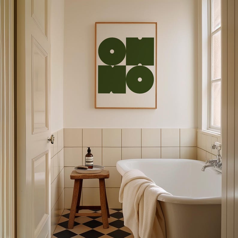 OH NO Poster Green Bold Typography Print Modern Funny Minimalist Trendy Wall Art image 9