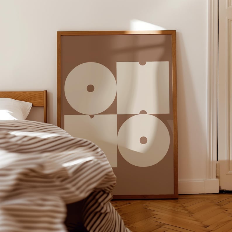 OH NO Poster Beige Brown Bold Typography Print Modern Minimalist Trendy Retro Wall Art image 10
