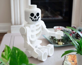 Giant Skeleton Figure Statue, High Quality 3D Printed Minifigure Inspired Gift for Kids, Home Decoration